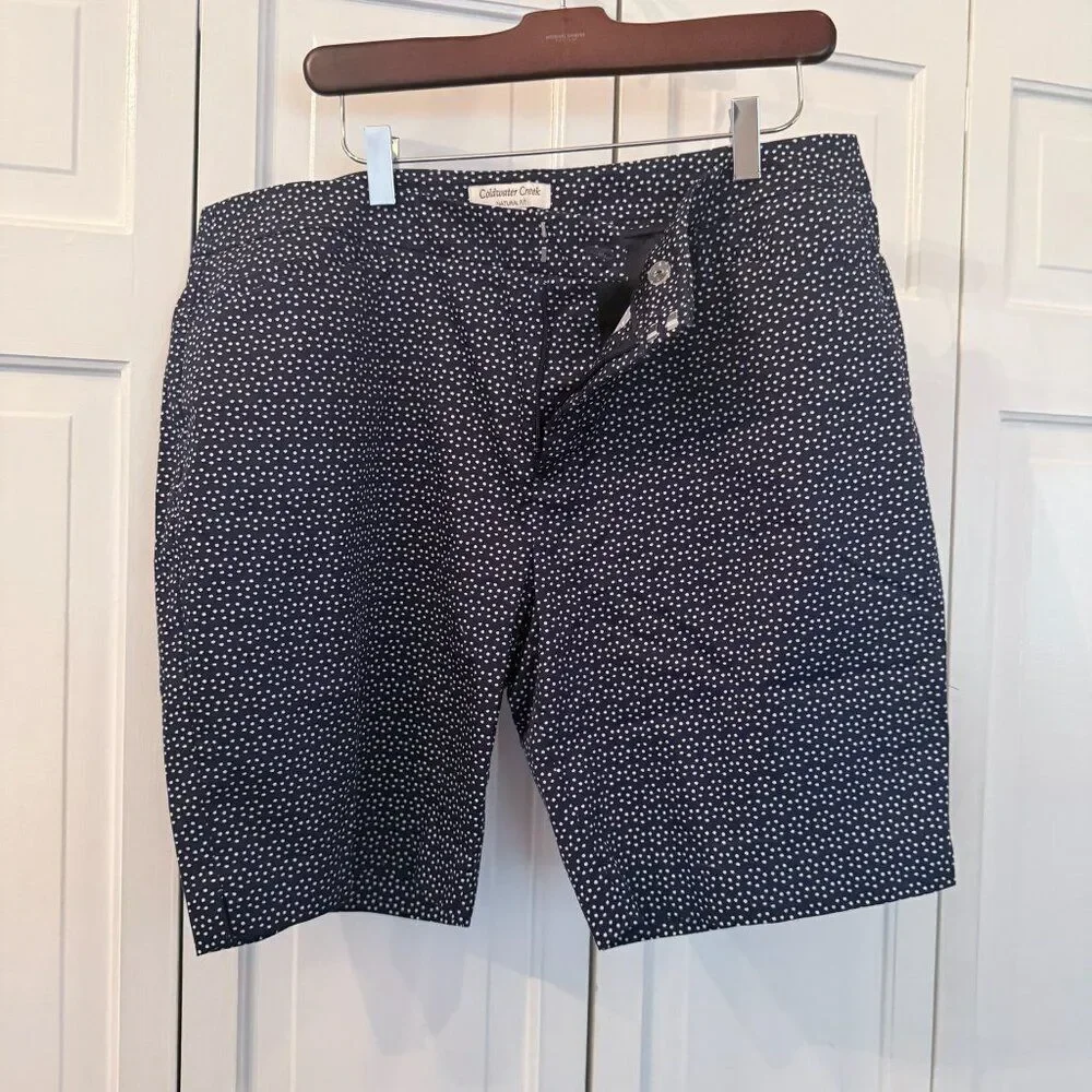 Coldwater Creek Navy Polkadot Chino Shorts